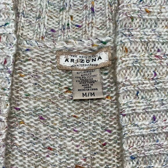 Arizona Women's Multicolor Open Front Short Sleeve Knit Cardigan Medium NWT - Picture 8 of 13